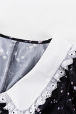 Elegant Floral Buttons Peter Pan Collar A Line Dresses