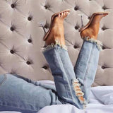 Fashion Casual Patchwork Fish Mouth Shoes