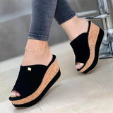 Fashion Street Patchwork Fish Mouth Shoes