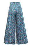 Calça casual com estampa de rua dobrada solta cintura alta perna larga (21 cores)