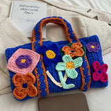 Casual Patchwork Weave Bags