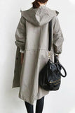 Prendas de abrigo con cuello con capucha y botones de bolsillo sólidos de estilo británico (9 colores)