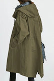 Casacos com gola com capuz e botões de bolso sólido estilo britânico (9 cores)
