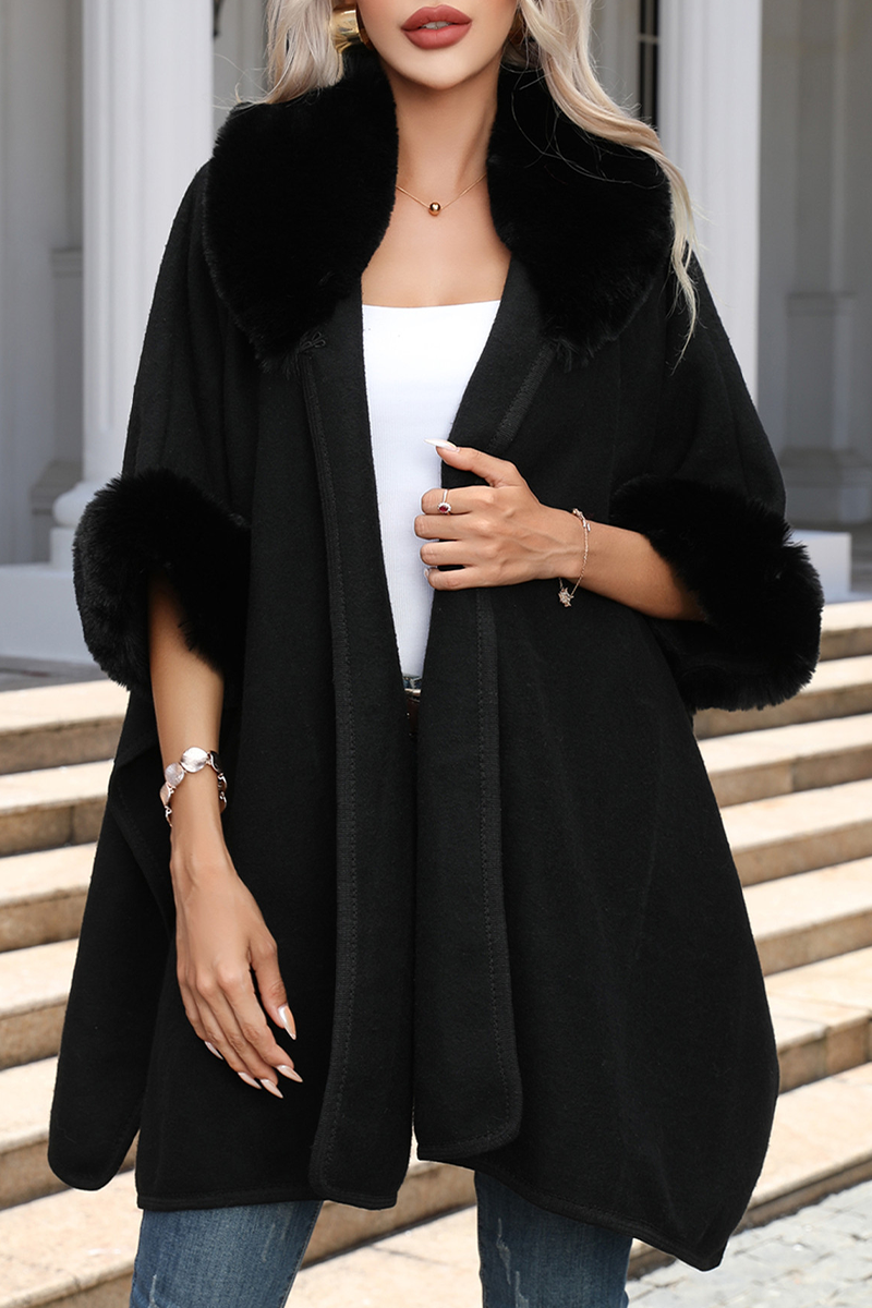 Casual Simplicity Solid Slit Cardigan Collar Outerwear