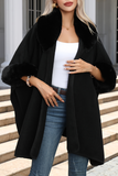 Casual Simplicity Solid Slit Cardigan Collar Outerwear