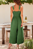 Casual Simplicity Solid Pocket Backless V Neck Loose Jumpsuits(13 Colors)