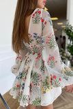 Sweet Elegant Solid Embroidered V Neck Princess Dresses