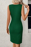 Elegant Simplicity Solid Hollowed Out O Neck Sleeveless Dress Dresses