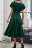 Elegant Simplicity Flounce V Neck A Line Dresses(3 Colors)