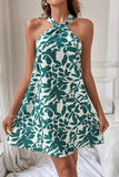 Sweet Floral Backless V Neck Printed Dress Dresses