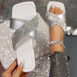 Casual Patchwork Rhinestone Square Comfortable Out Door Shoes