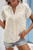 Casual Love Print Patchwork V Neck Tops