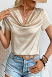 Solid Scarf Collar T-Shirts