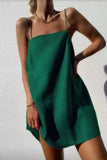 Casual Solid Backless Sling Dresses