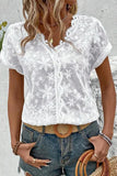 Sweet Solid Embroidered V Neck Tops