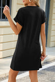 Casual Simplicity Solid O Neck A Line Short Sleeve Dress