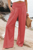 Calças casuais de cintura alta retas de cor sólida (8 cores)