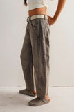 Casual Street Solid Make Old Loose Denim Jeans(No Belt)