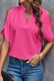 Casual Solid Patchwork V Neck Blouses(10 Colors)