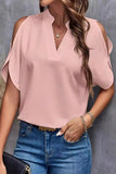 Casual Solid Patchwork V Neck Blouses(10 Colors)