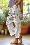 Casual Floral Patchwork Loose Mid Waist Straight Full Print Bottoms(6 Colors)
