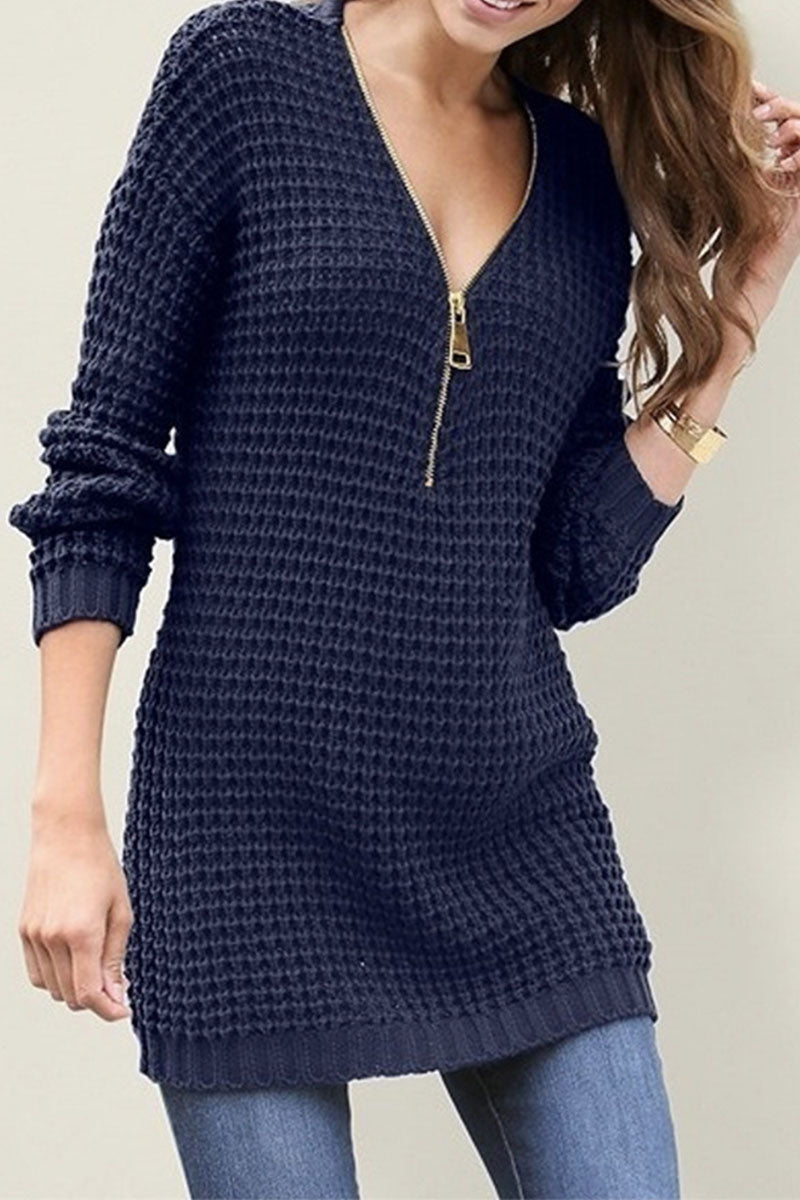 Fashion Daily Solid Split Joint V Neck Straight Dresses