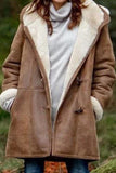 Ropa de abrigo con cuello con capucha y unión dividida sólida de moda urbana