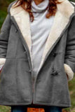 Ropa de abrigo con cuello con capucha y unión dividida sólida de moda urbana