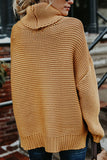 Suéteres casuais sólidos com gola redonda e cintura média (6 cores)