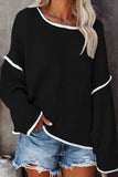 Suéteres con cuello redondo y parches lisos de moda urbana (3 colores)