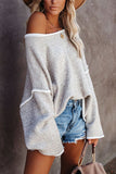 Suéteres con cuello redondo y parches lisos de moda urbana (3 colores)
