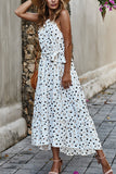 Fashion Street Dot O Neck Printed Dress Dresses(5 Colors)