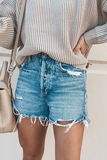 Casual patchwork borla cintura média jeans reto