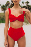 Sexy Solid Backless Fold Swimwears(4 Colors)
