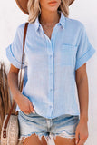 Blusas con cuello vuelto de retazos lisos informales de moda (3 colores)
