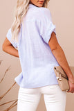 Fashion Casual Solid Patchwork Turndown Collar Blouses(3 Colors)