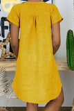 Vestidos de falda tipo farol con cuello en V y retales lisos informales a la moda (8 colores)