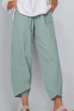 Moda casual bolso sólido solto cintura alta lápis bottoms (9 cores)