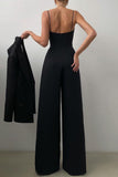 Fashion Casual Solid Patchwork V Neck Loose Jumpsuits(6 Colors)