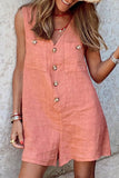 Fashion Casual Solid Patchwork V Neck Loose Jumpsuits(4 Colors)