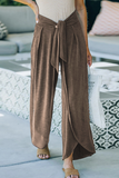Pantalones casuales de color sólido con pierna ancha y holgada de Frenulum (5 colores)