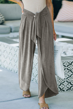Pantalones casuales de color sólido con pierna ancha y holgada de Frenulum (5 colores)