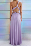 Vestidos de noche elegantes con diseño de correa sin espalda de retazos lisos a la moda (20 colores)