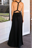 Fashion Elegant Solid Patchwork Backless Strap Design Evening Dress Dresses(20 Colors)