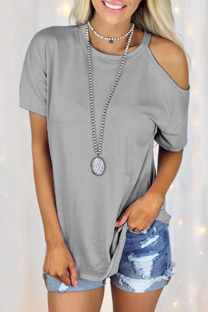 Casual Solid O Neck T-Shirts