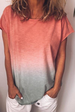 Camisetas informales con cuello redondo y cambio gradual (7 colores)