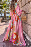 Vestidos elegantes da moda com fenda em frênulo e decote em V (4 cores)