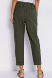 Pantalones informales rectos de color sólido Harlan con bolsillo de retazos lisos (3 colores)