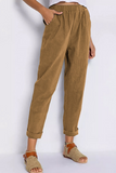 Pantalones informales rectos de color sólido Harlan con bolsillo de retazos lisos (3 colores)