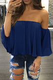 Fashion Casual Solid Patchwork Strapless Blouses(8 Colors)
